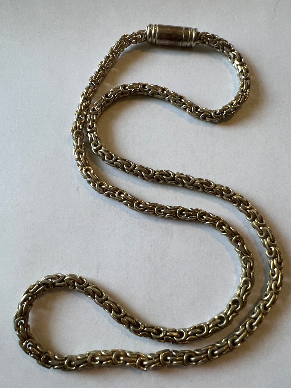 Sterling Silver Byzantine chain necklace 22”